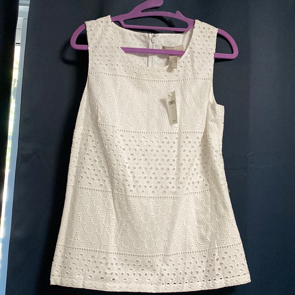 Banana Republic white lace blouse size 6 NWT